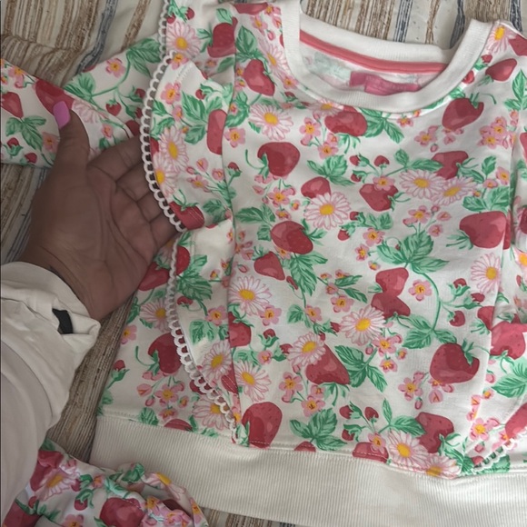 Isaac Mizrahi Pink and Green Floral Ruffle Set - Picture 5 of 6